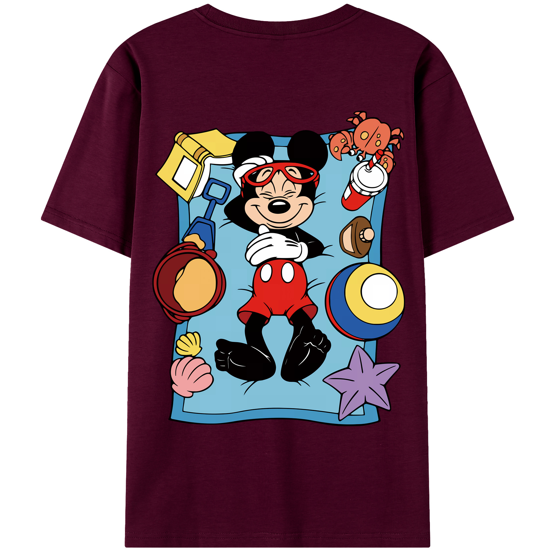 （画像用） ミッキーマウス Mickey Mouse レディース半袖Tシャツ(バックプリント)